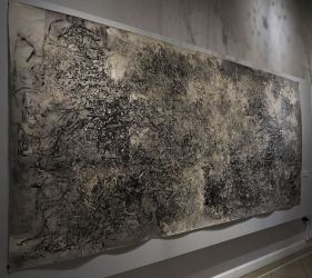 Αγγελική Λόη / φύκια (ποσειδωνια), σκόνες αγιογραφίας, κόλλα,χαρτί